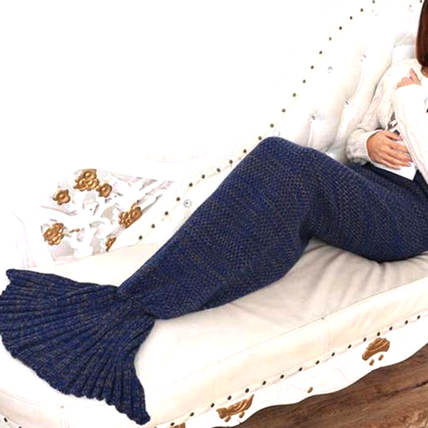 Navy Mermaid Blanket