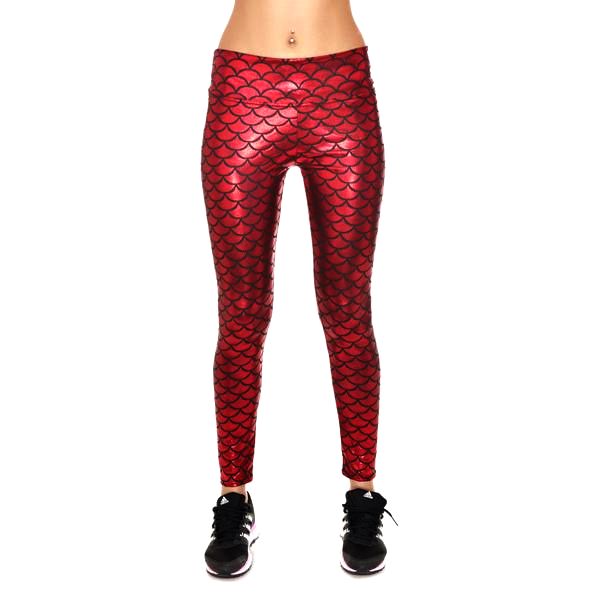 Mermaid Leggings - Red