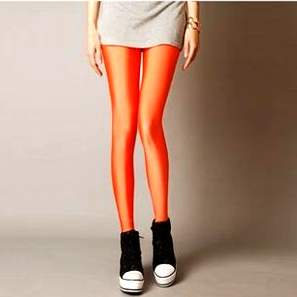 Solid Color Leggings - Orange
