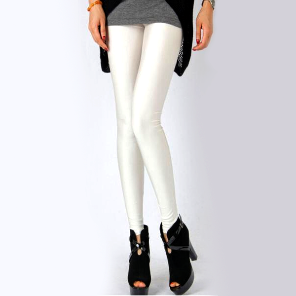 Solid Color Leggings - White