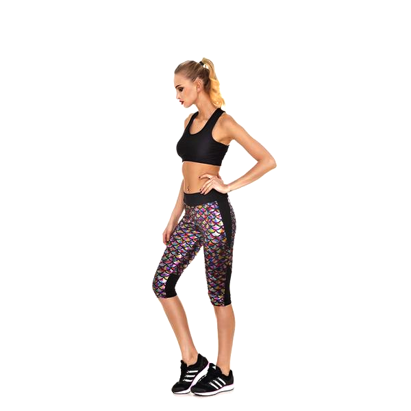 Mermaid Fitness Shorts - Rainbow