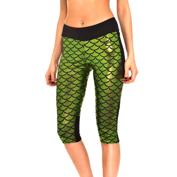 Mermaid Fitness Shorts - Green