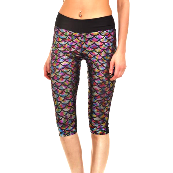 Mermaid Fitness Shorts - Rainbow