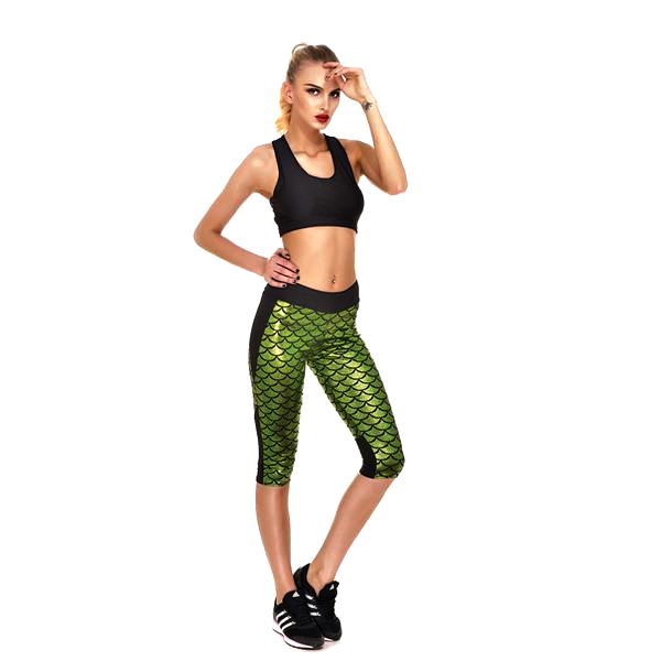 Mermaid Fitness Shorts - Green