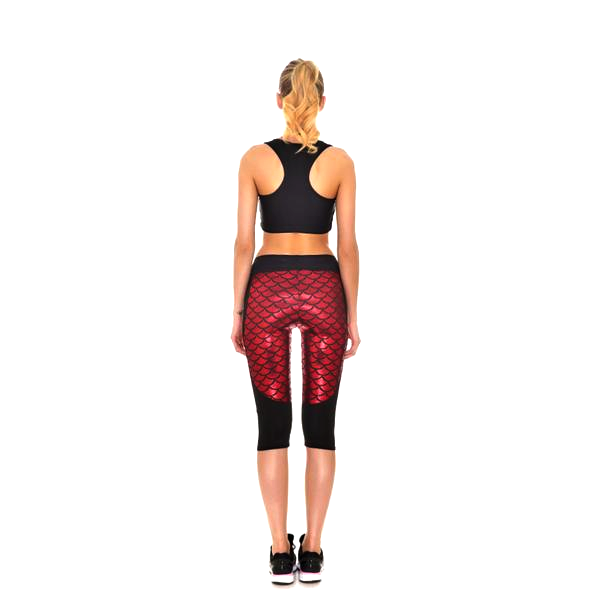 Mermaid Fitness Shorts - Red