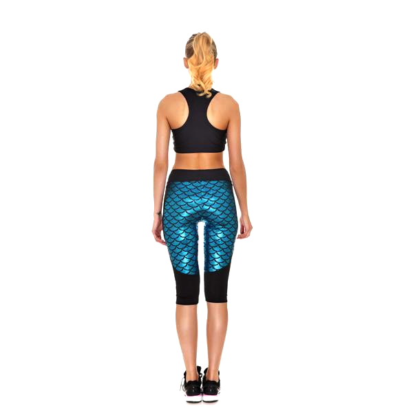 Mermaid Fitness Shorts - Aqua