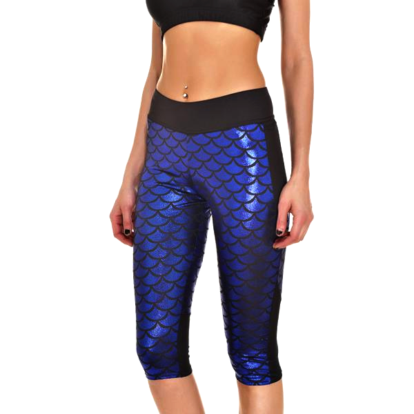 Mermaid Fitness Shorts - Blue