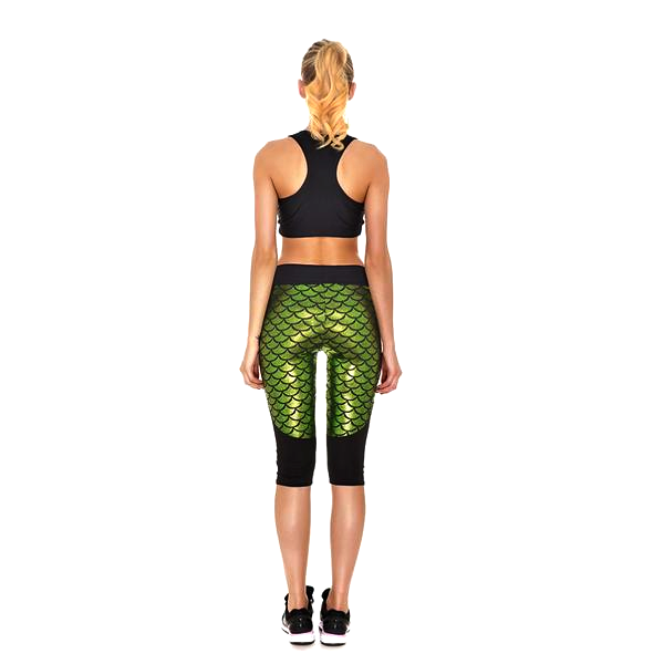 Mermaid Fitness Shorts - Green