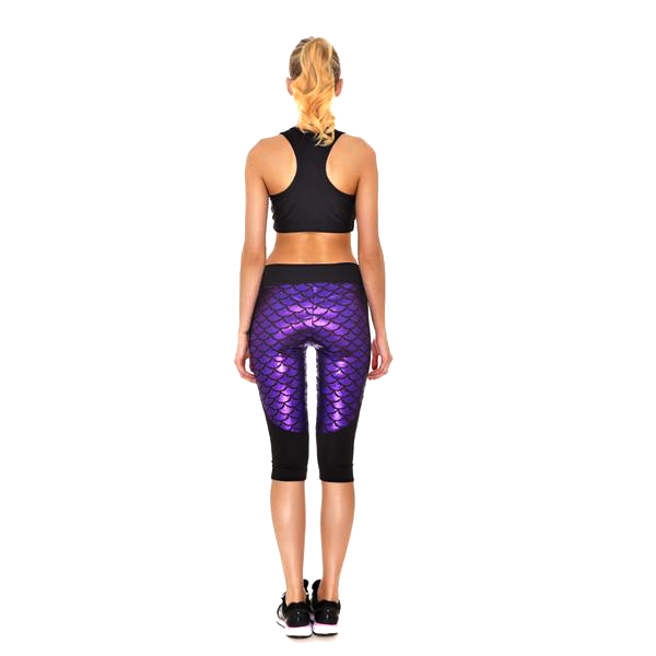 Mermaid Fitness Shorts - Purple