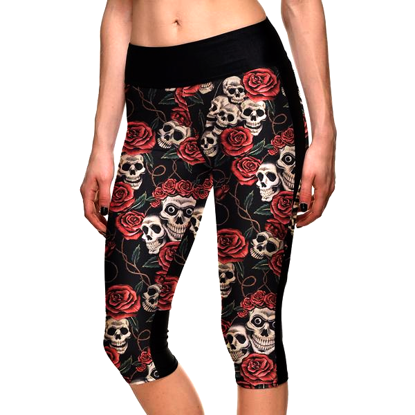 Skulls & Roses Fitness Shorts