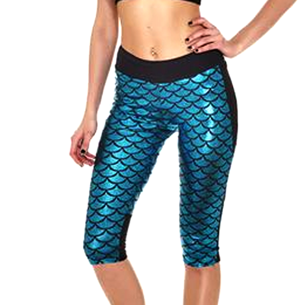 Mermaid Fitness Shorts - Aqua