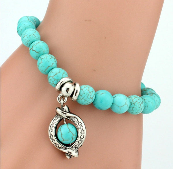 Turquoise Bracelet - Assorted Charms