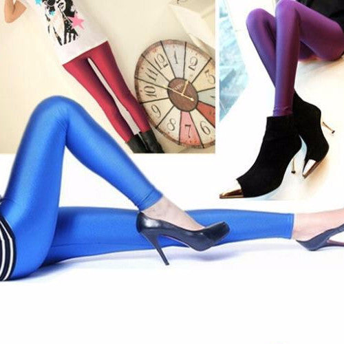 Solid Color Leggings - Deep Blue