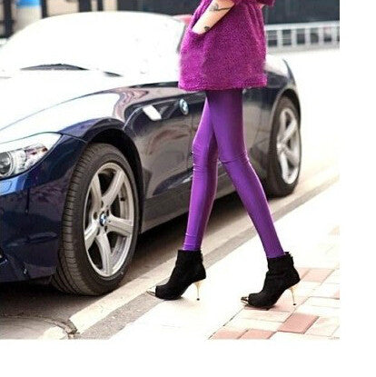 Solid Color Leggings - Purple